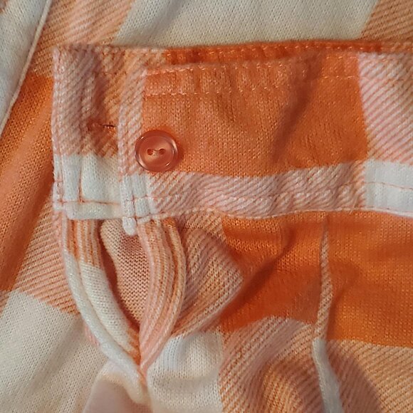 Rue 21 Peach Plaid Flannel Checkered Button Down Shirt Cottagecore Western - Picture 5 of 8